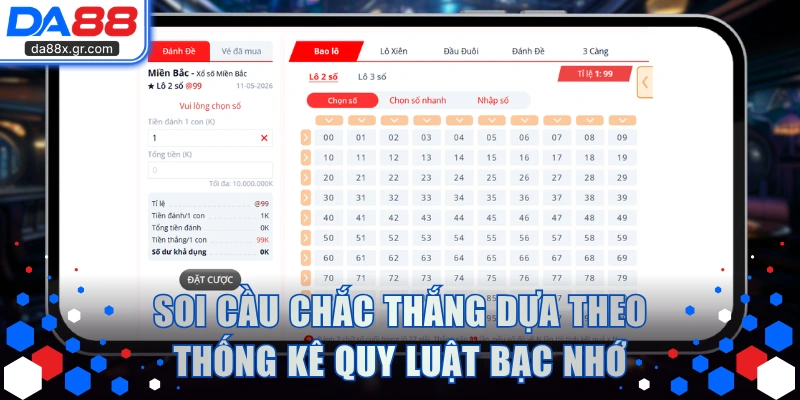Soi cầu chắc thắng dựa theo thống kê quy luật bạc nhớ