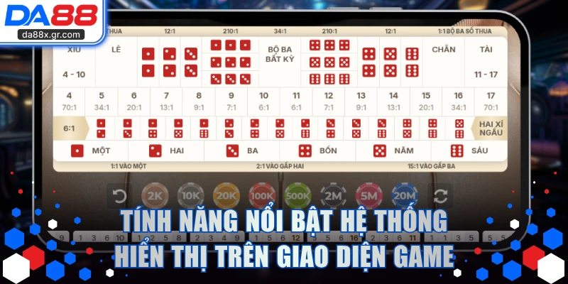 Tính năng nổi bật hệ thống hiển thị trên giao diện game